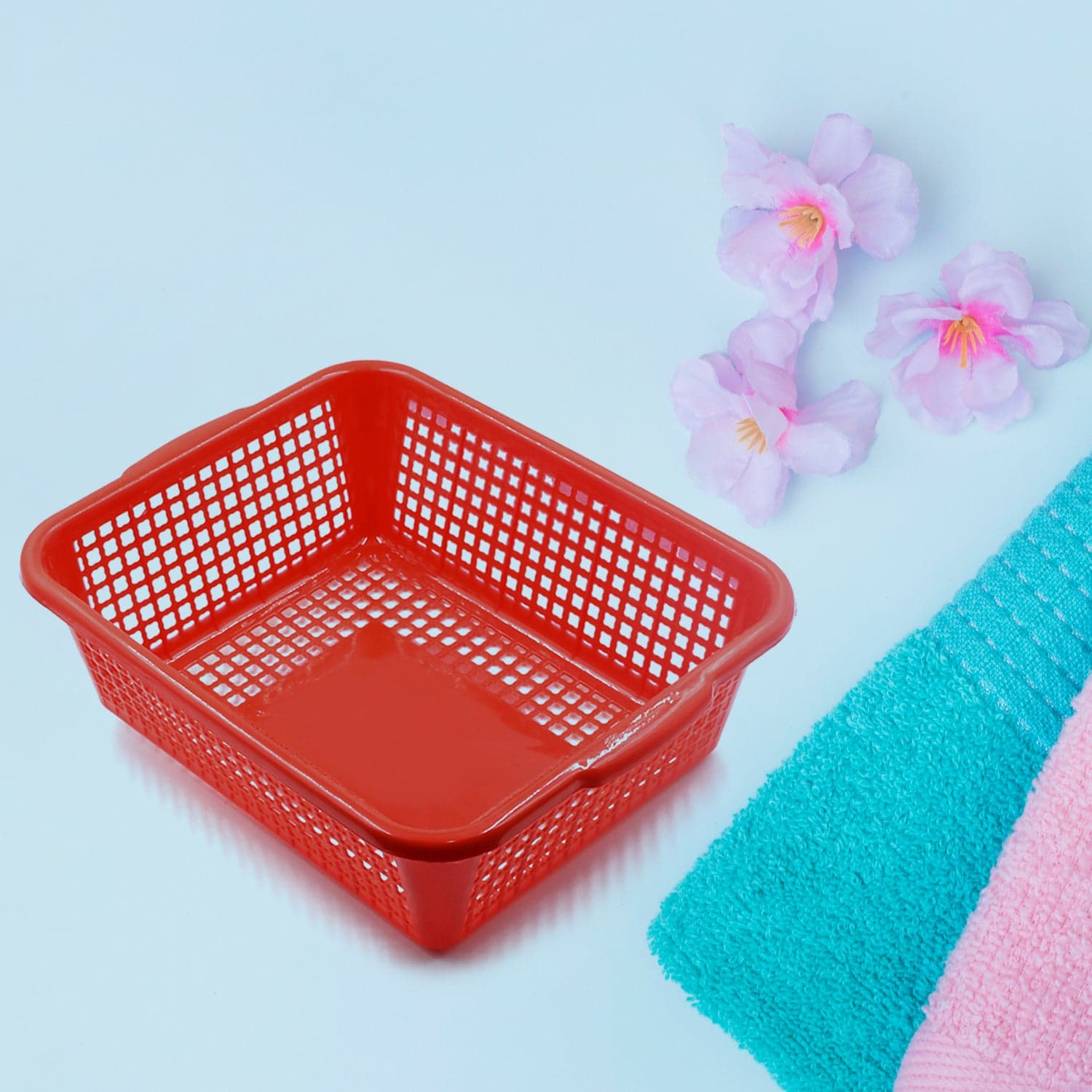 Multipurpose Drain Basket Shelves Fruit and Vegetable Washing Basket Rectangular Plastic Kitchen Sink Water Filter Basket (1Pc) thumbnail 5