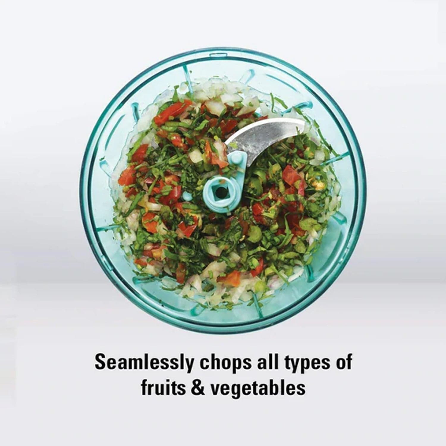 Handy Mini Plastic Vegetable Chopper Cutter, Onion Chopper Vegetables For Kitchen Accessories With 3 Blades thumbnail 5