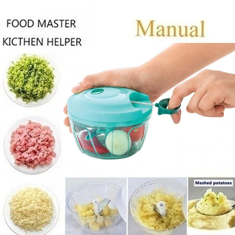 Handy Mini Plastic Vegetable Chopper Cutter, Onion Chopper Vegetables For Kitchen Accessories With 3 Blades thumbnail 7