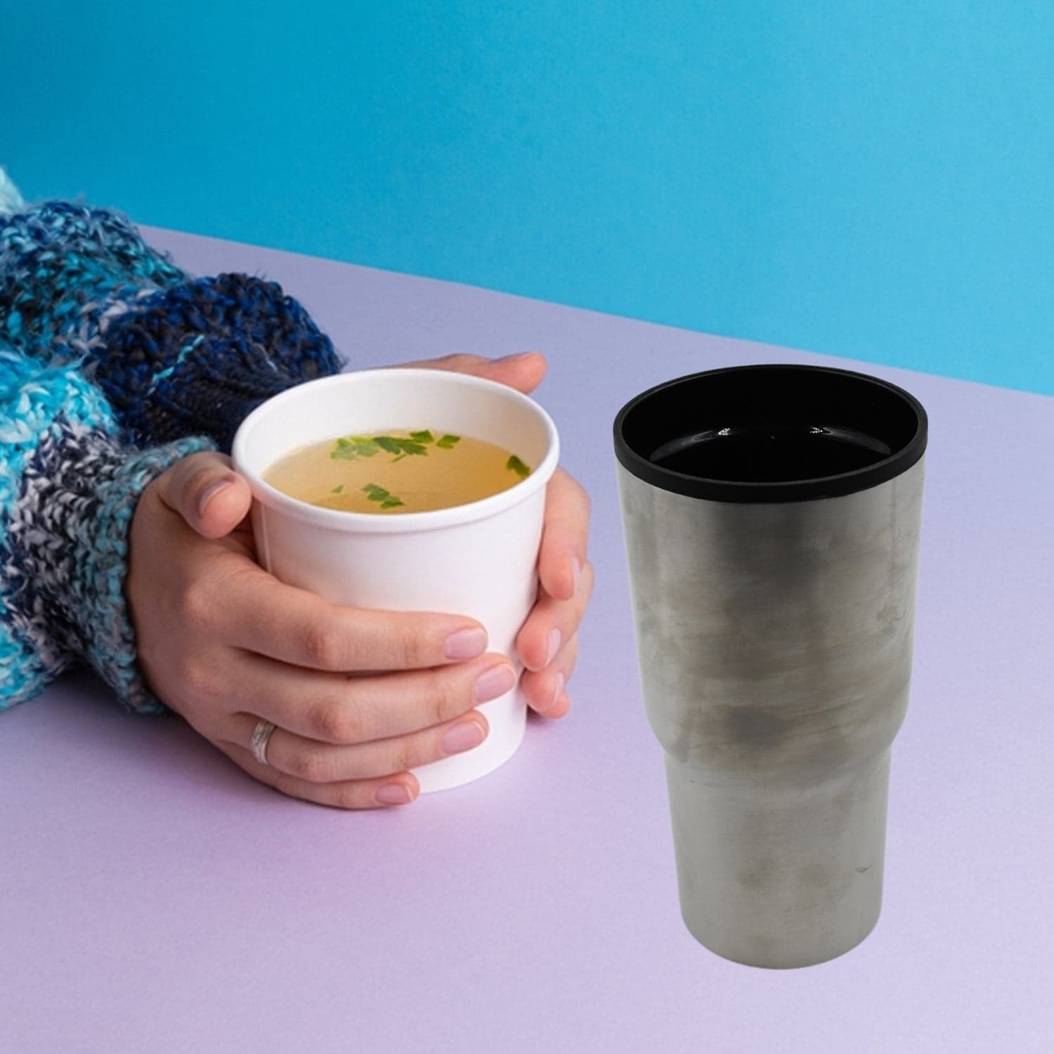 Stainless Steel Vacuum Glass Insulated Glass Coffee Cups Double Walled Travel Mug thumbnail 3