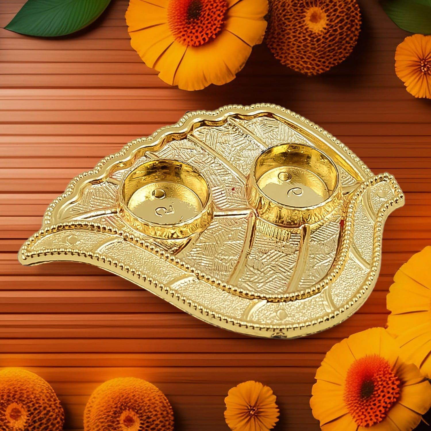 Leaf Shape Rakasha Bandhan Special Puja Thali (1 Pc) thumbnail 4