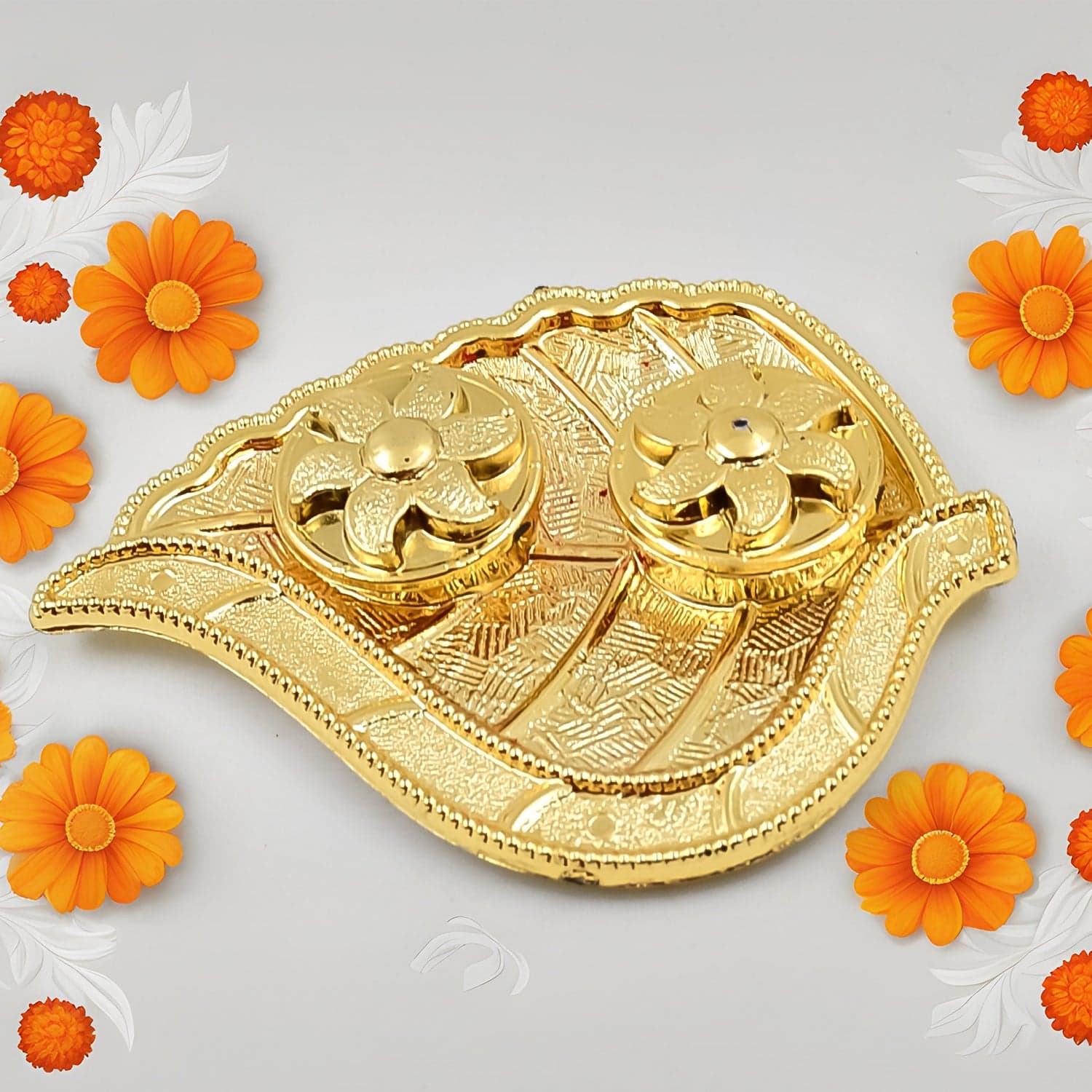 Leaf Shape Rakasha Bandhan Special Puja Thali (1 Pc) thumbnail 5