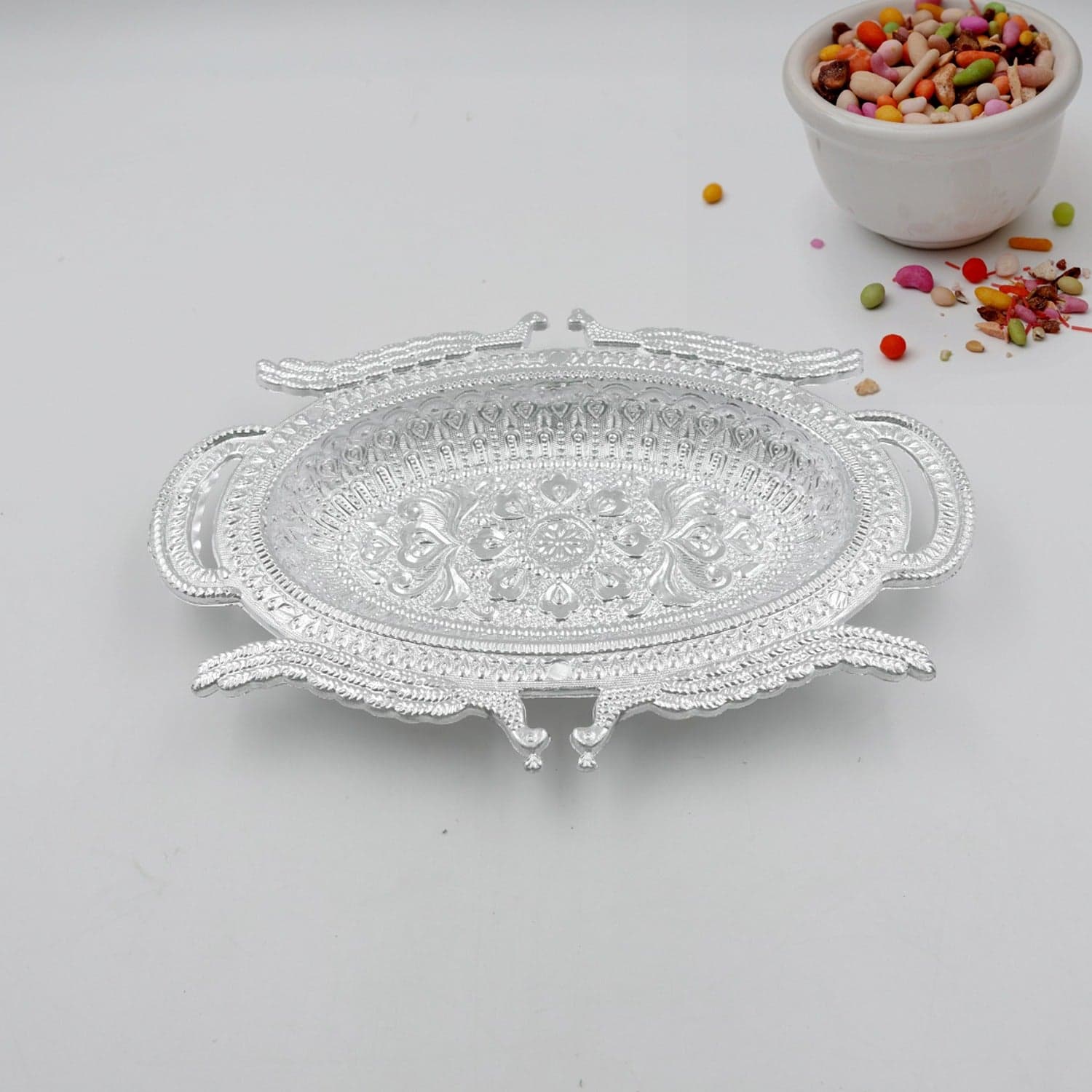 Decorative Mukhwas Serving Tray Serving Mukhwas Plate Fancy Candy Tray Dry Fruit Serving Tray thumbnail 1
