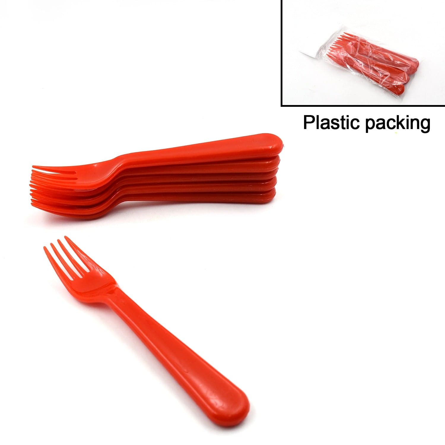 Plastic Fork Spoon, Fork Spoon Set, Fruit Fork Spoon Set | Baby Fork Spoon/Vegetable Fork Spoon, Plastic Salad Spoon, Dessert Spoon (6Pc Set) thumbnail 3