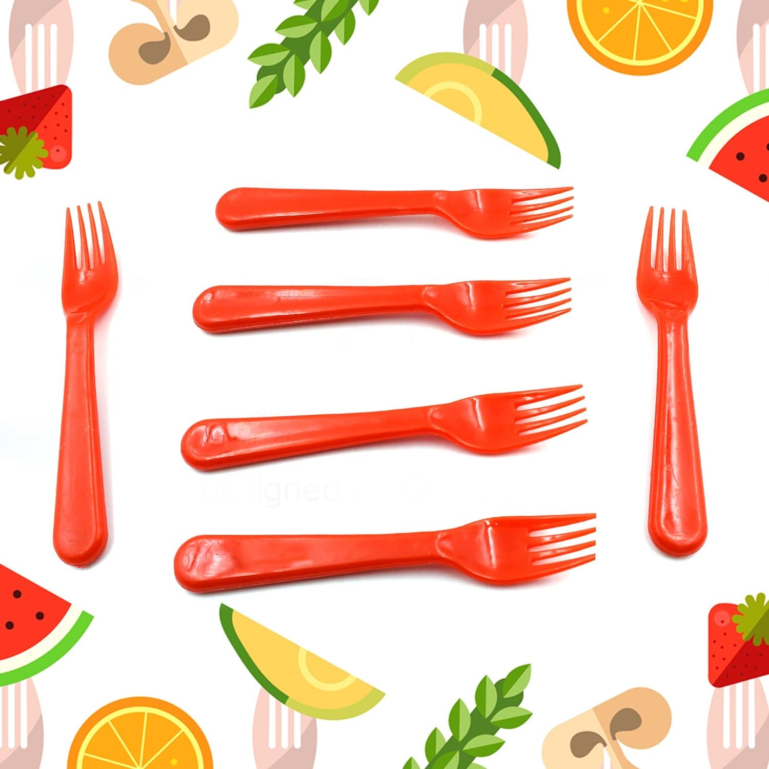 Plastic Fork Spoon, Fork Spoon Set, Fruit Fork Spoon Set | Baby Fork Spoon/Vegetable Fork Spoon, Plastic Salad Spoon, Dessert Spoon (6Pc Set) thumbnail 5