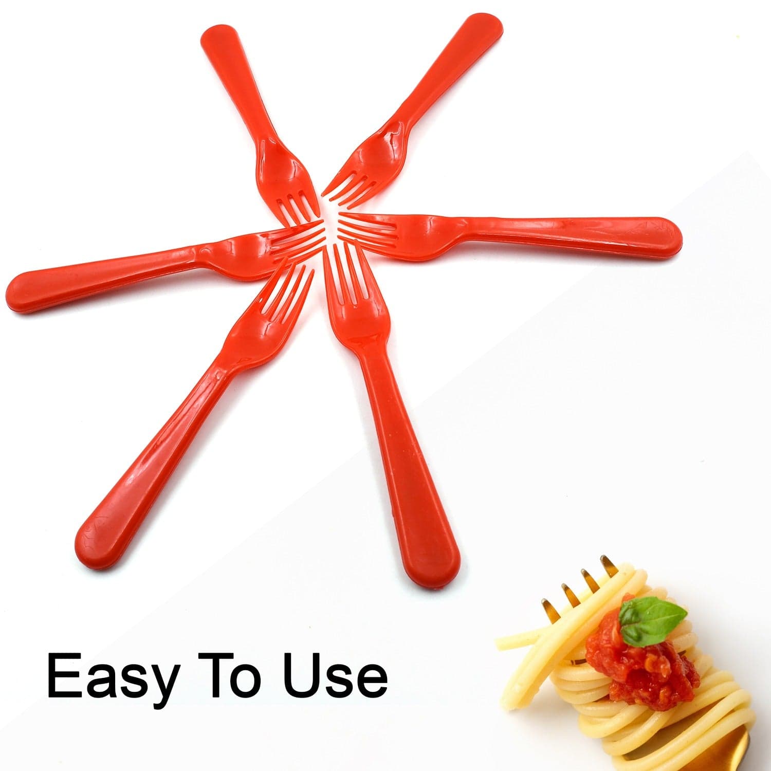 Plastic Fork Spoon, Fork Spoon Set, Fruit Fork Spoon Set | Baby Fork Spoon/Vegetable Fork Spoon, Plastic Salad Spoon, Dessert Spoon (6Pc Set) thumbnail 6