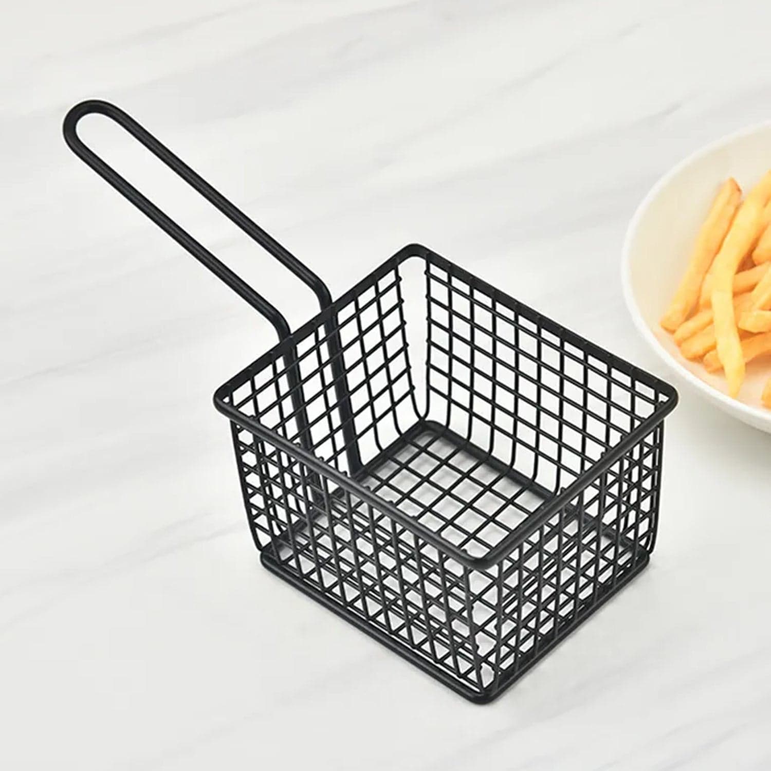 frying baskets for chips Stainless Steel Snack Basket Potato Mesh Strainer Basket French Fries Food Basket Food Strainer Cooking Tools frying basket thumbnail 5