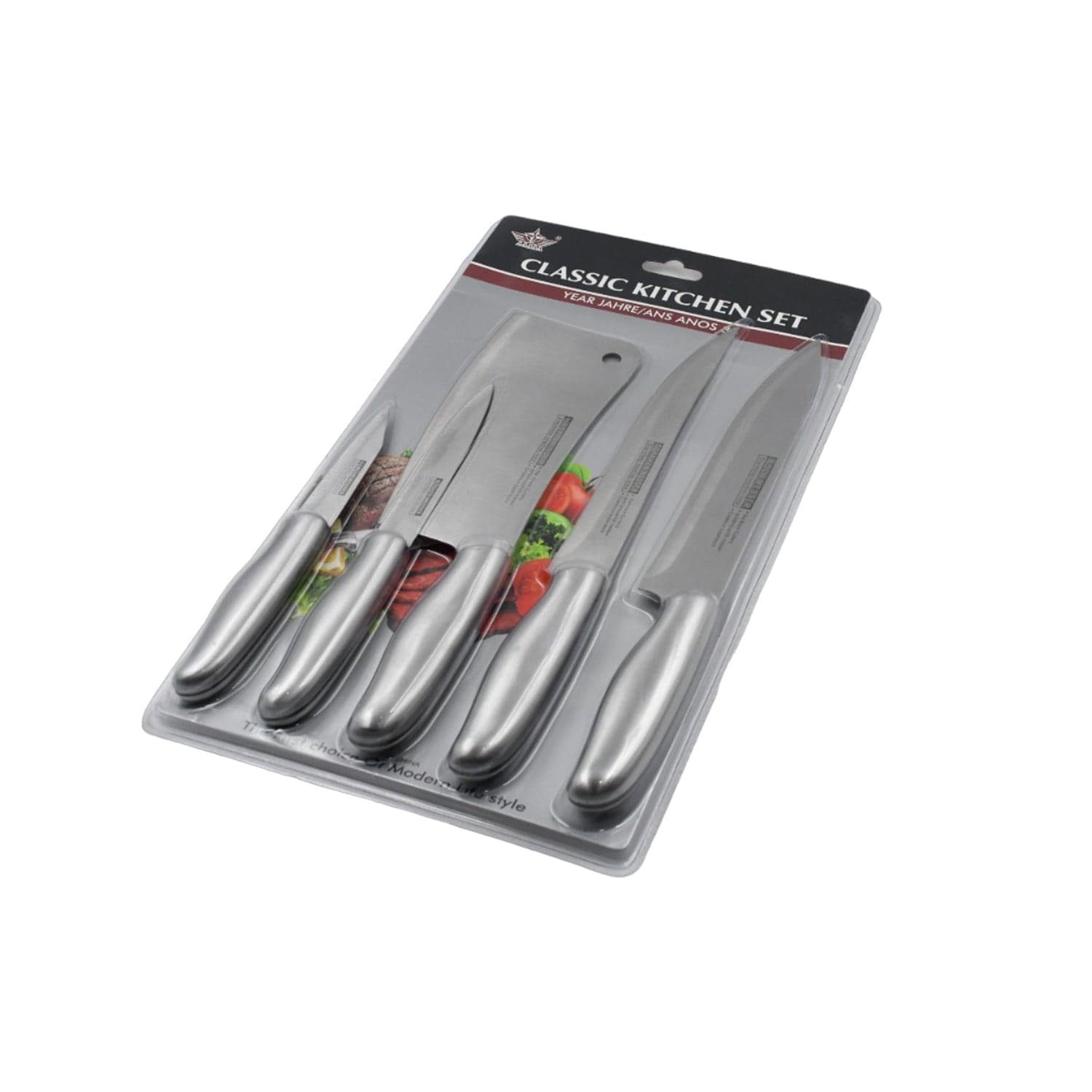 Big Size Professional Sharp Durable Quality Pack of 5 Kitchen Knives Set Basic Kitchen Tools-Stainless Steel Kitchen Gadgets (5 Pc Set) thumbnail 4