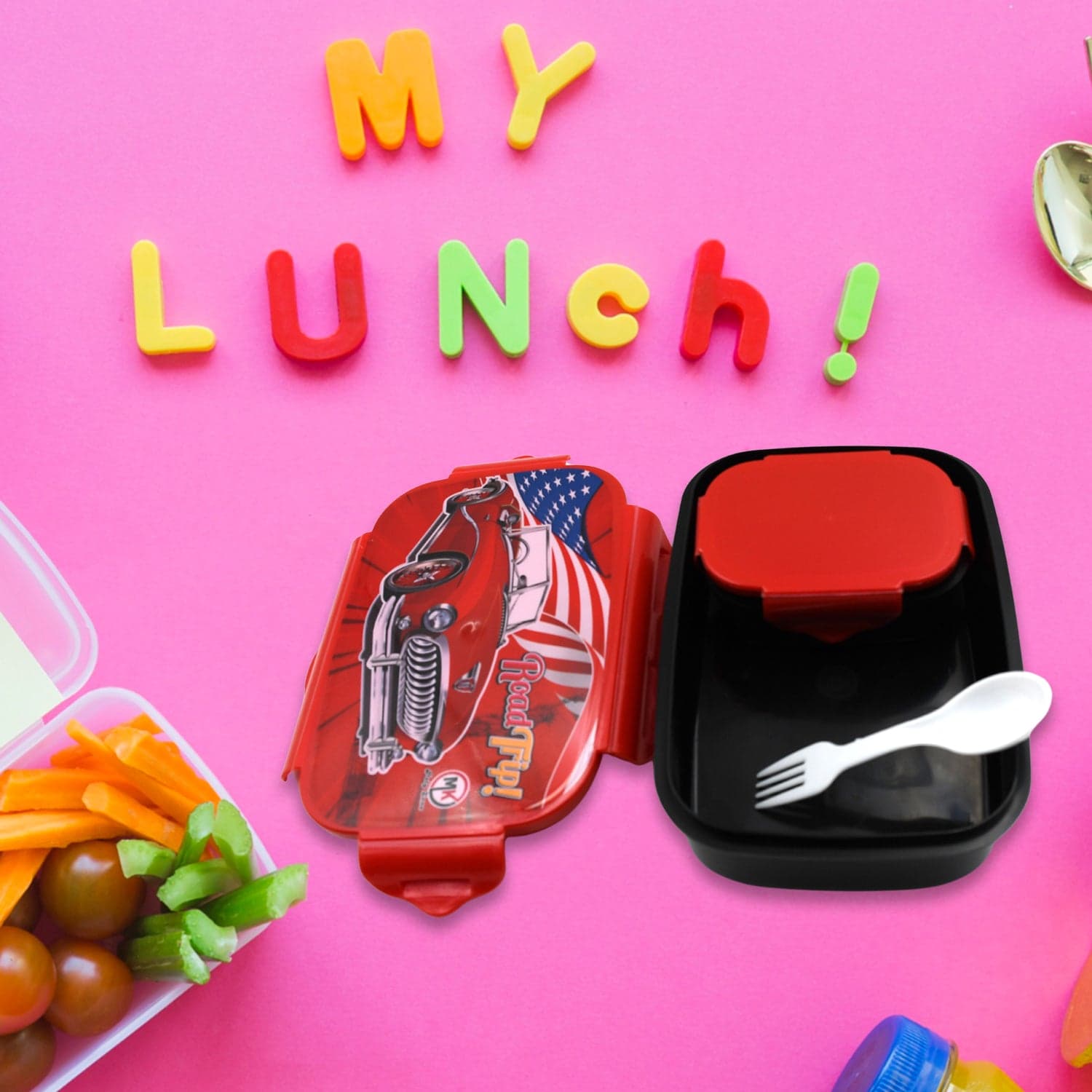 Beautiful Car Design Printed Plastic Lunch Box thumbnail 5