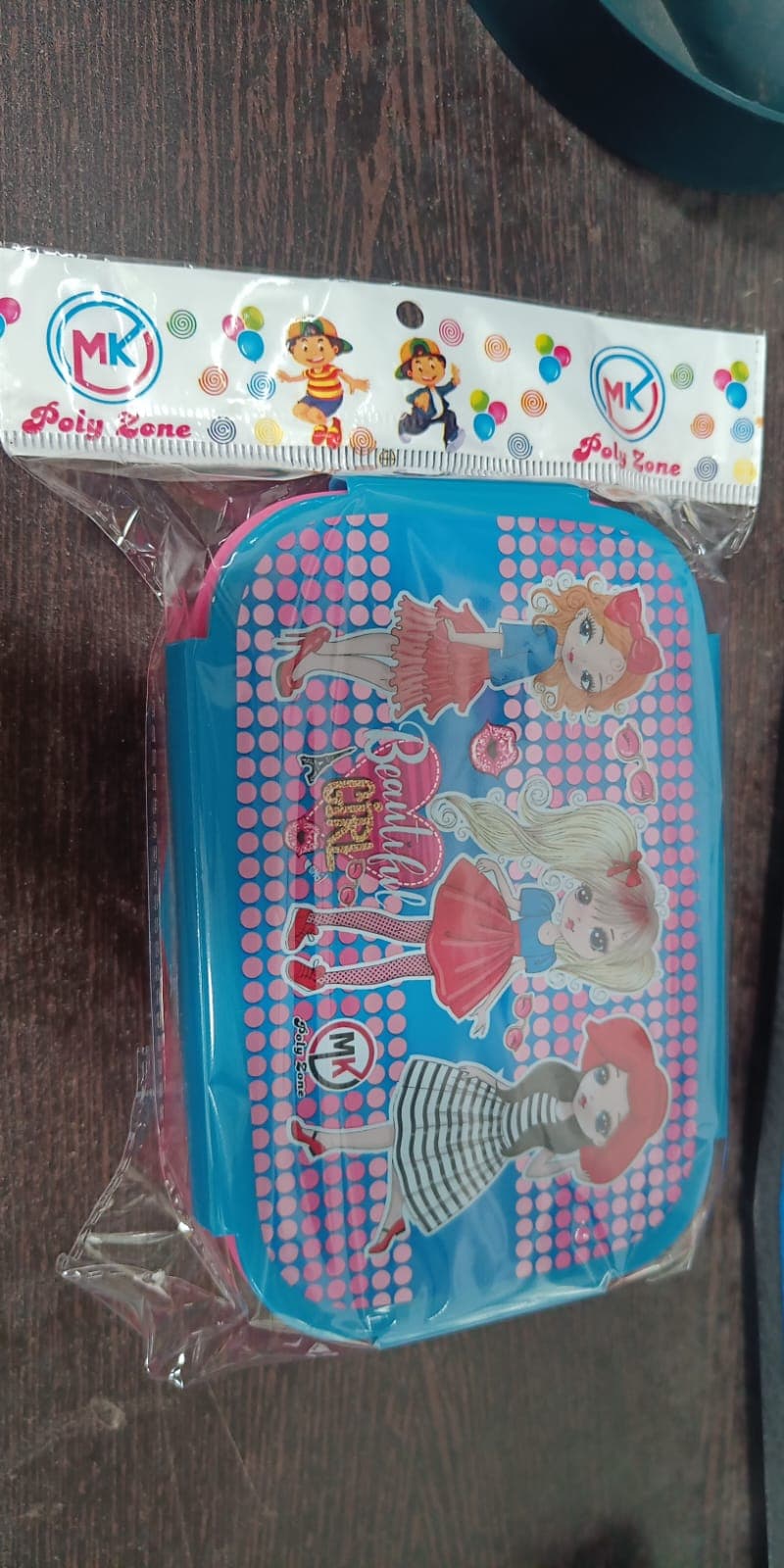 Cartoon Printed Plastic Lunch Box With Inside Small Box & Spoon For Kids thumbnail 6