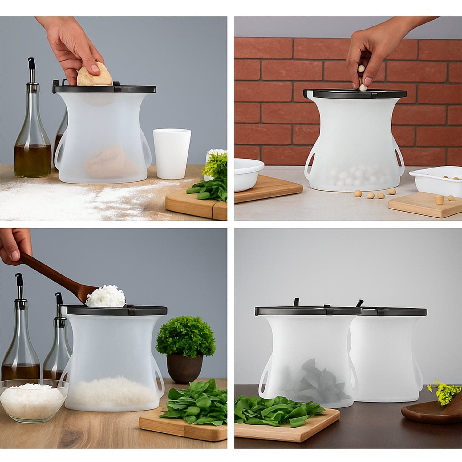 Eco-Friendly Food Storage: Reusable Silicone Bags (3-Pack) - Leakproof & Safe thumbnail 4