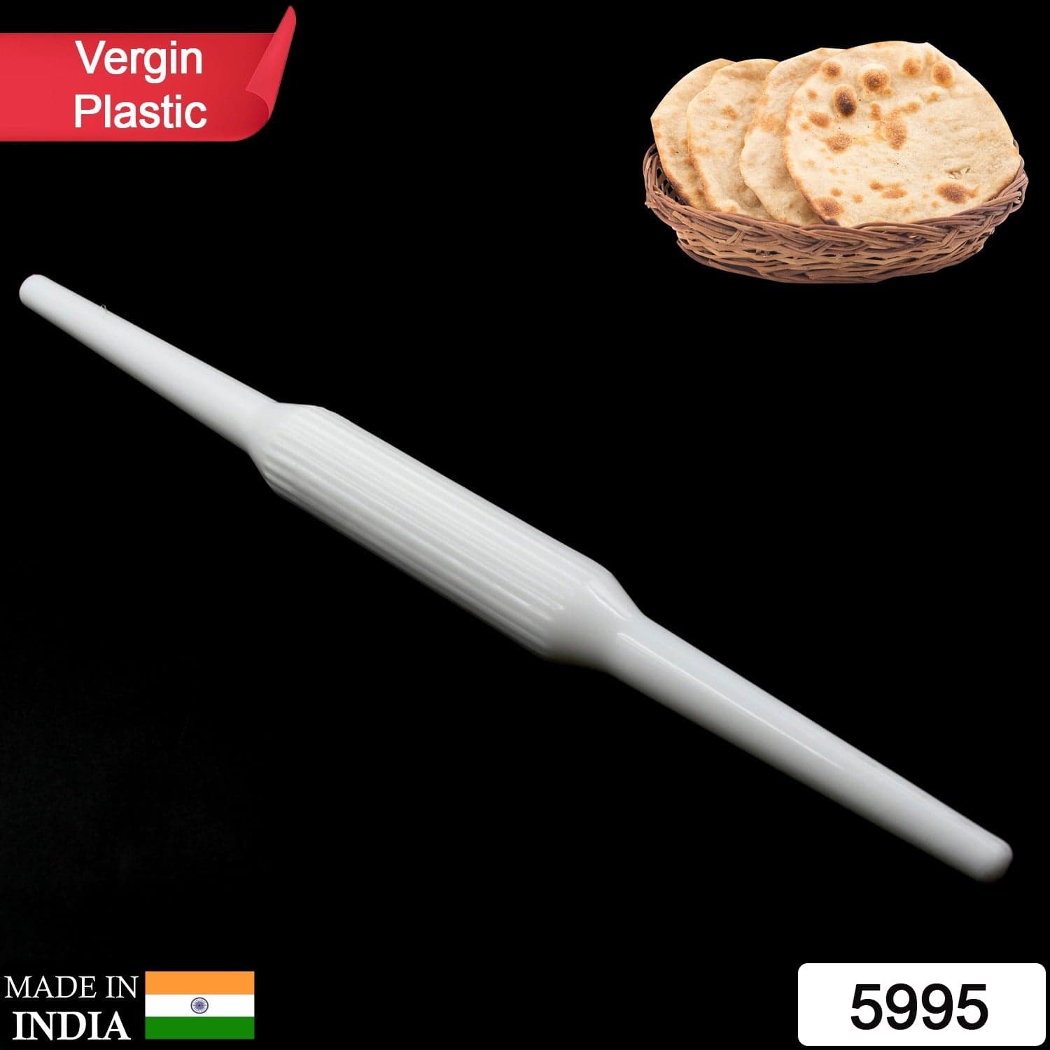 Kitchen Plastic Vergin Roti Maker Belan / Rolling Pin for Roti / Chapati High Quality Kitchen Tool (1Pc) thumbnail 2