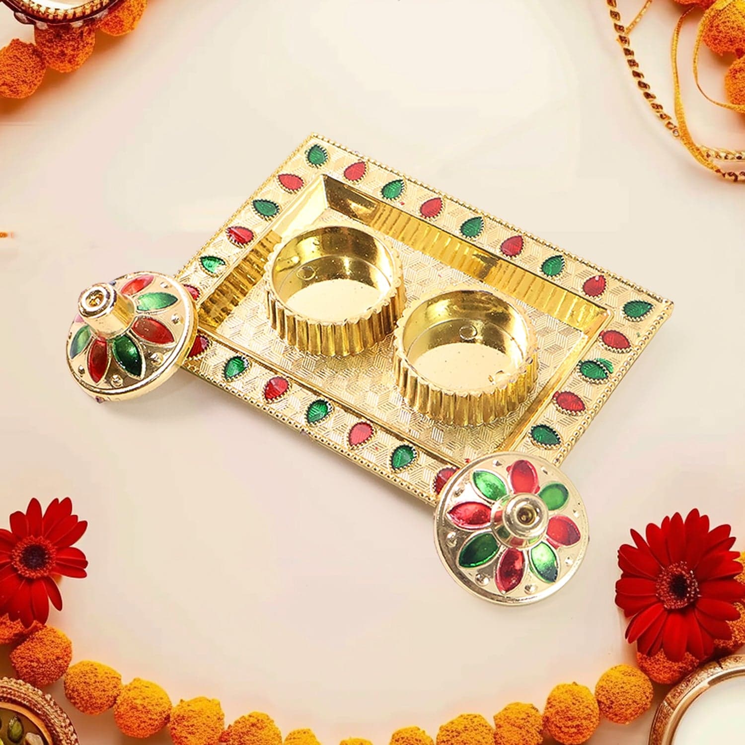 Rakasha Bandhan Special Puja Thali & Kumkum Thali Holder thumbnail 4