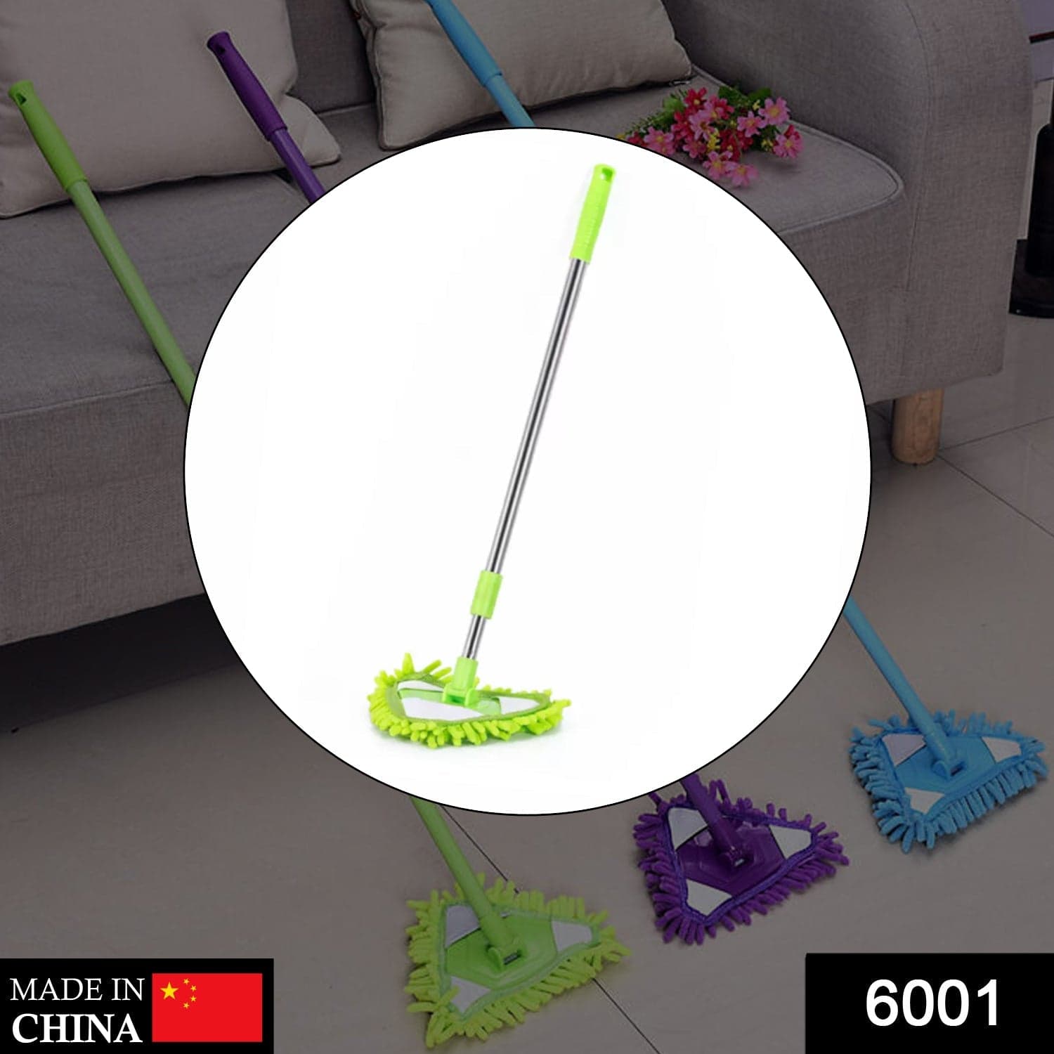 Stainless Steel Road Adjustable Triangle Mop Used for Cleaning Dusty and Wet Floor Surfaces and Tiles. thumbnail 2