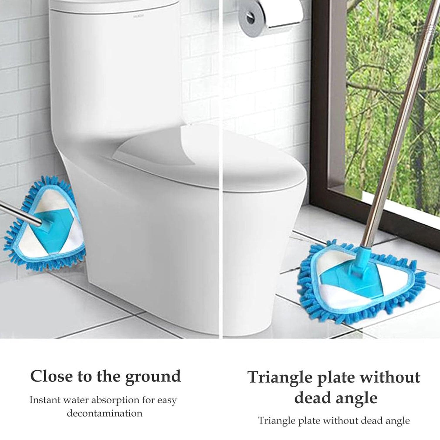 Stainless Steel Road Adjustable Triangle Mop Used for Cleaning Dusty and Wet Floor Surfaces and Tiles. thumbnail 4