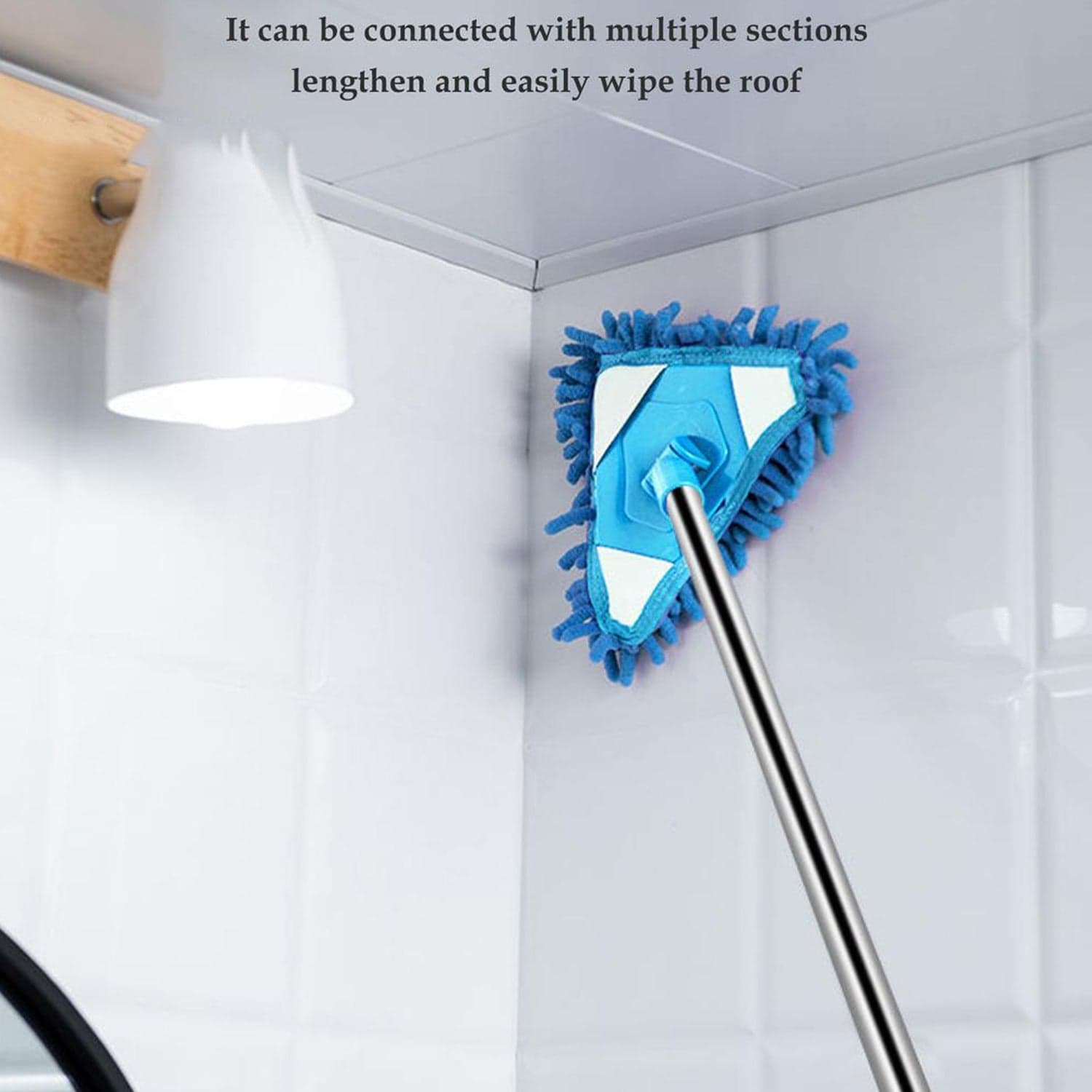 Stainless Steel Road Adjustable Triangle Mop Used for Cleaning Dusty and Wet Floor Surfaces and Tiles. thumbnail 6
