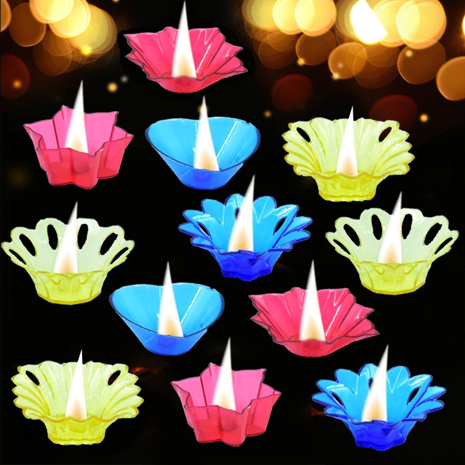 Candle Cup with Multi Shape, Diwali (Multicolor) (12 Pcs Set) thumbnail 10