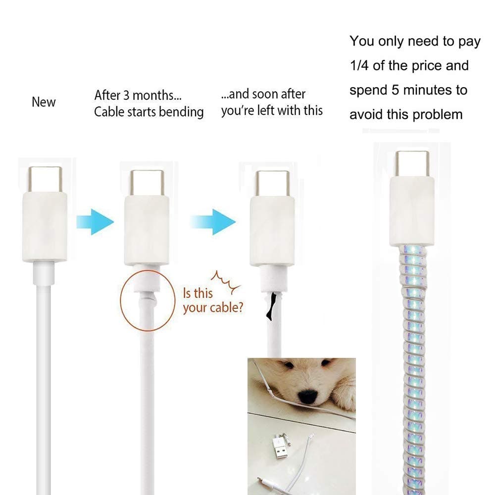 Metallic Cable Protector for Cords & Headphones (Spiral Wrap) thumbnail 5