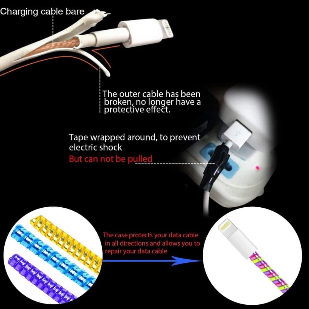Metallic Cable Protector for Cords & Headphones (Spiral Wrap) thumbnail 7