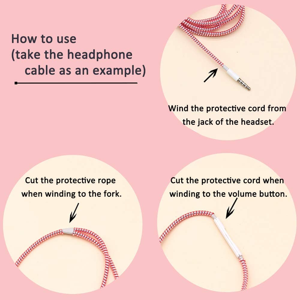 Metallic Cable Protector for Cords & Headphones (Spiral Wrap) thumbnail 9