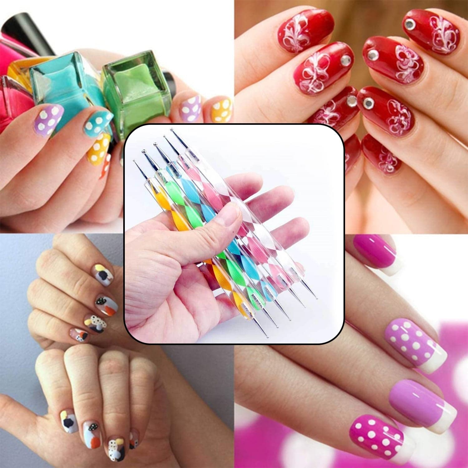 Nail Art Point Pen and Set Used by Women's for Their Fashion Purposes (Pack of 5Pcs) thumbnail 1