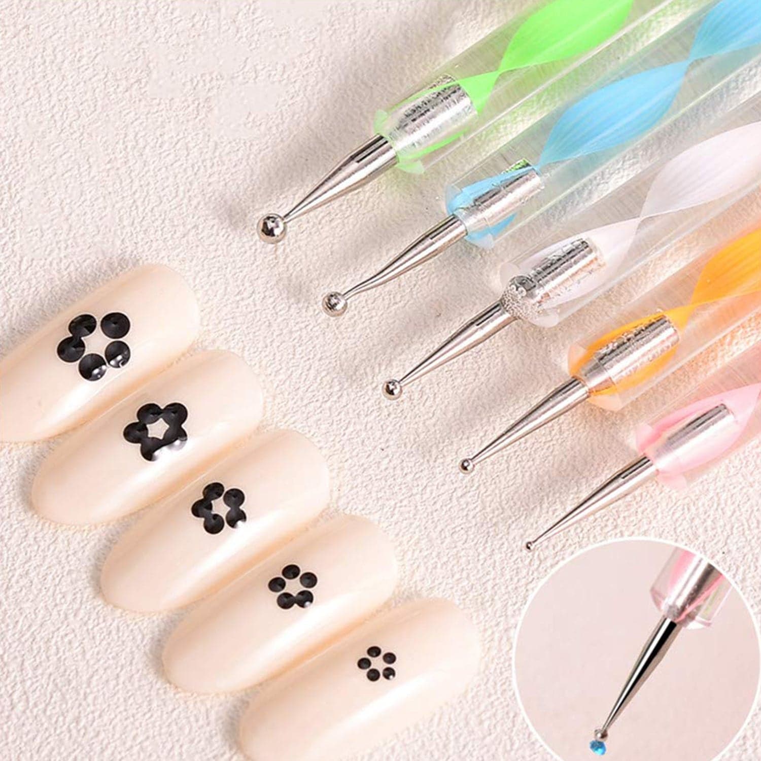 Nail Art Point Pen and Set Used by Women's for Their Fashion Purposes (Pack of 5Pcs) thumbnail 6