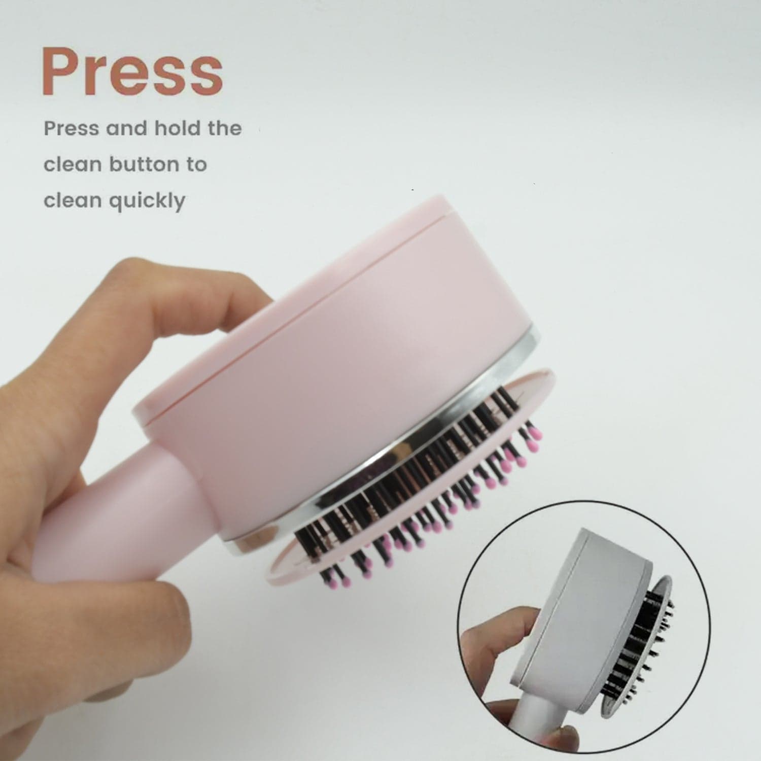 Air Cushion Massage Brush With Long Handle & Self-Cleaning Detangling Comb thumbnail 10