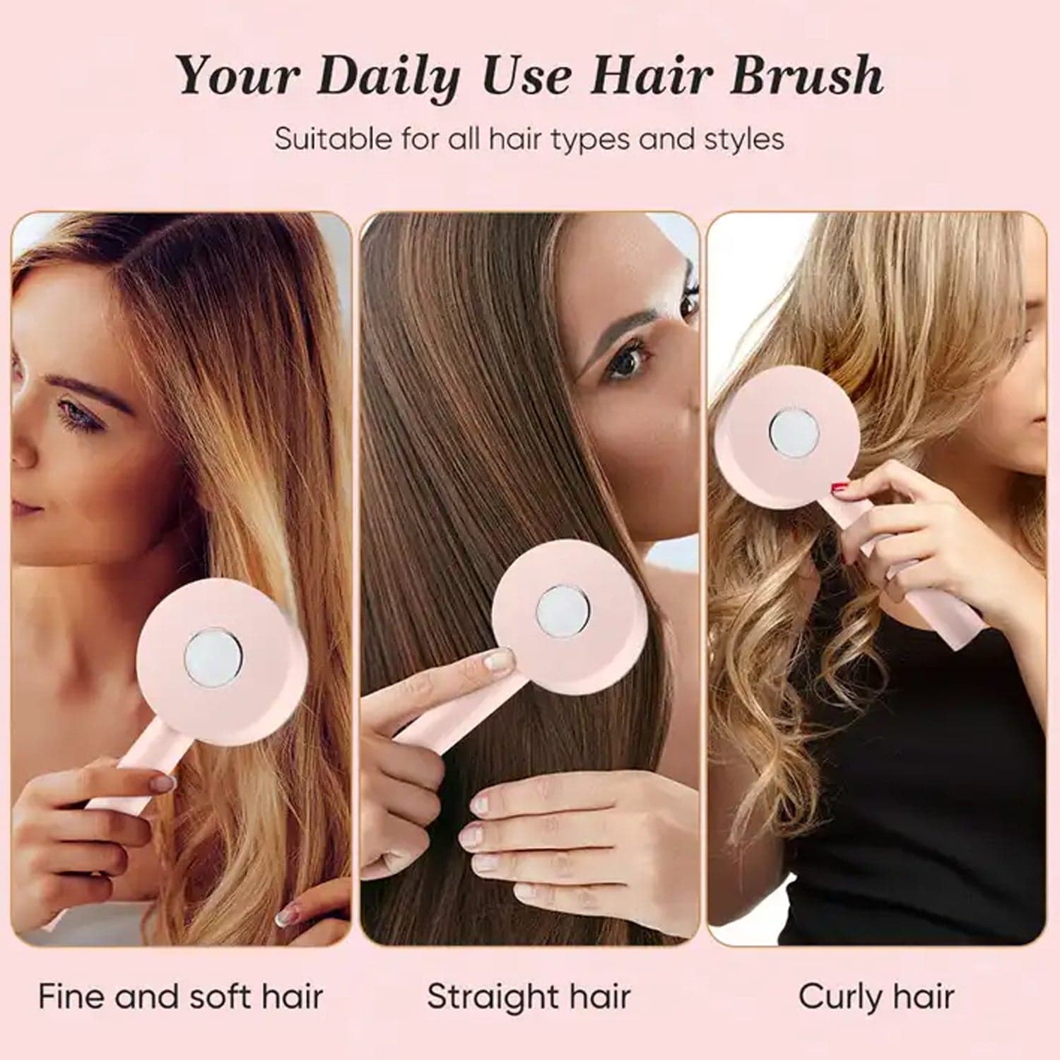 Air Cushion Massage Brush With Long Handle & Self-Cleaning Detangling Comb thumbnail 5