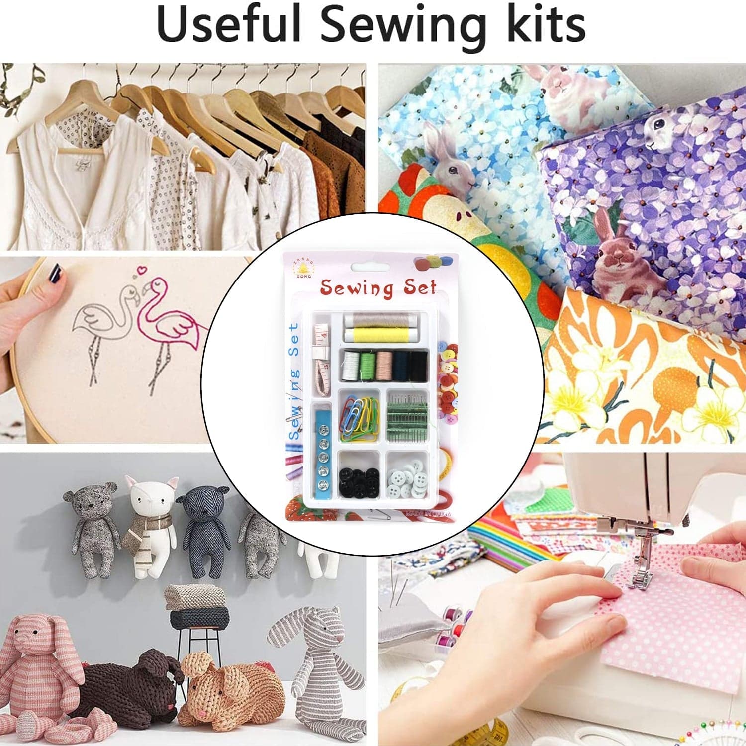 62 Pc Sewing Set used for sewing of clothes and fabrics including all home purposes. thumbnail 6