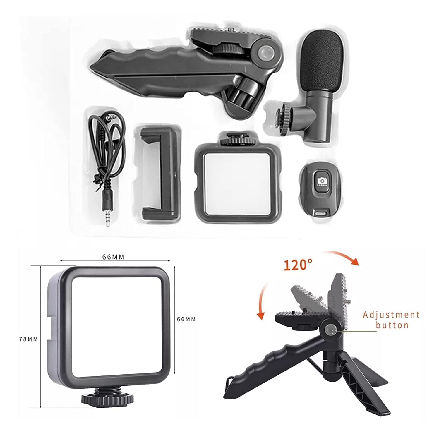 Vlogging Kit For Video Making With Mic Mini Tripod Stand thumbnail 10