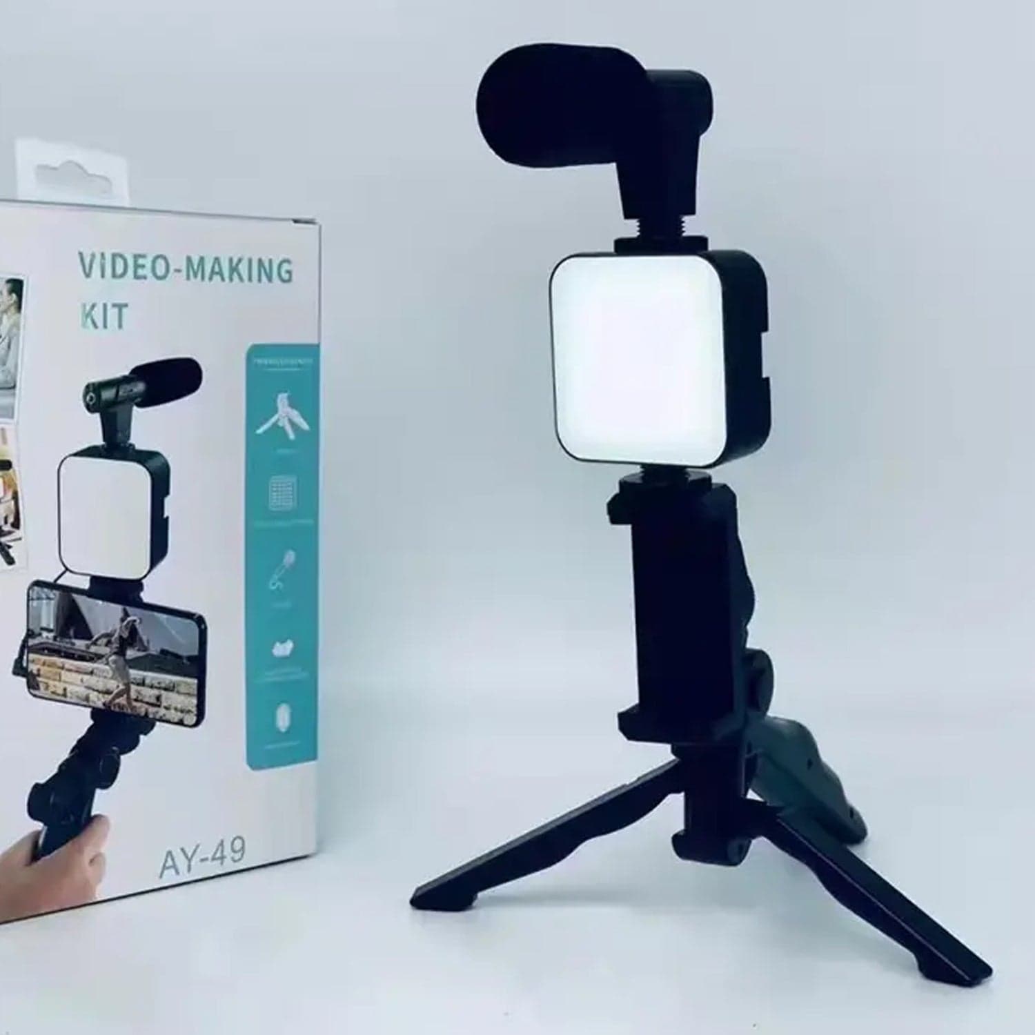 Vlogging Kit For Video Making With Mic Mini Tripod Stand thumbnail 11
