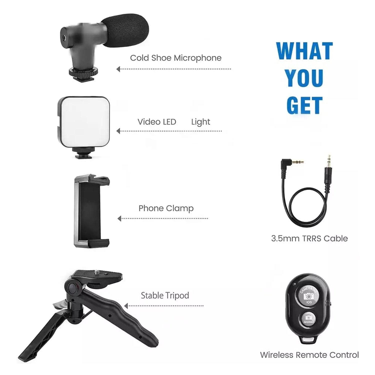 Vlogging Kit For Video Making With Mic Mini Tripod Stand thumbnail 8