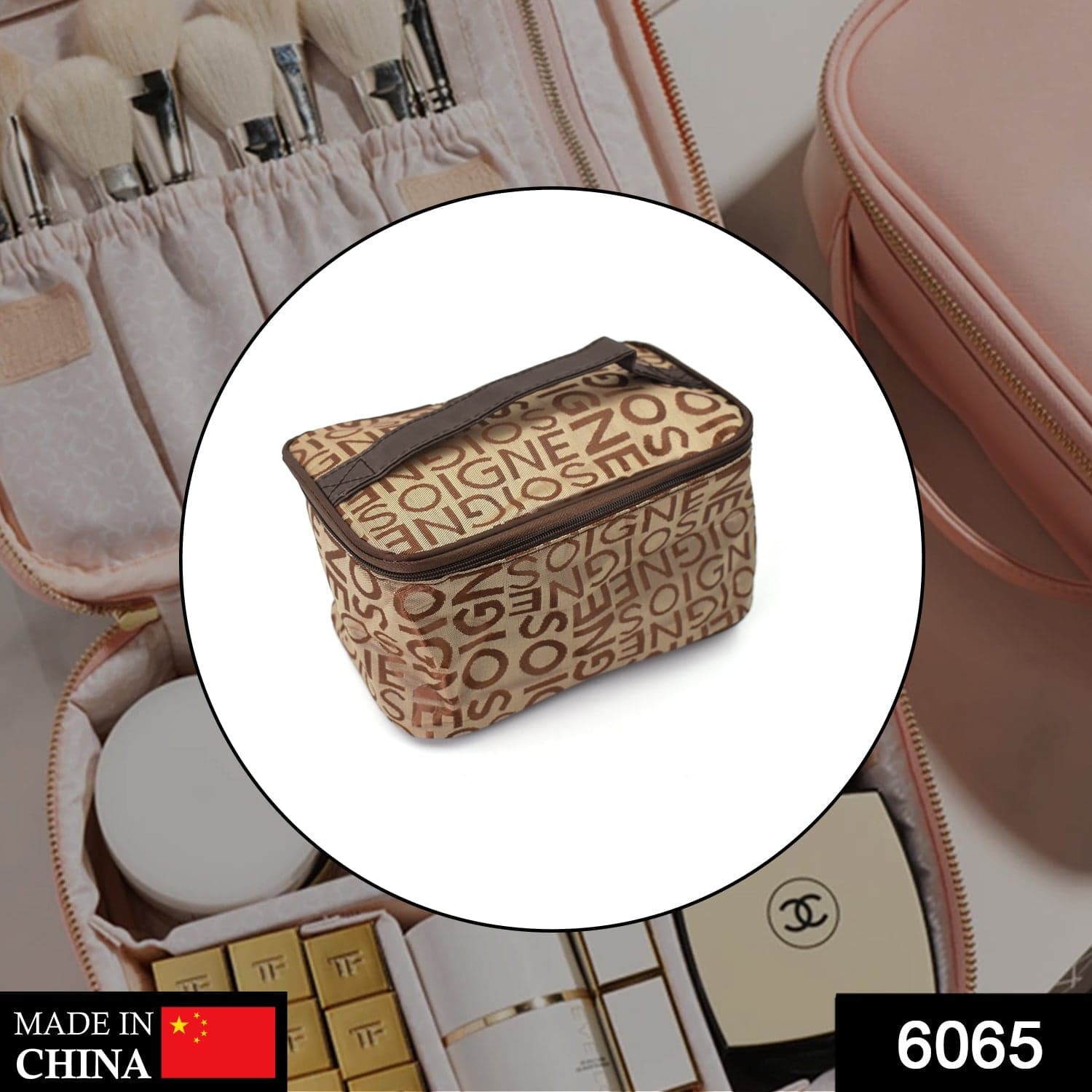 Portable Makeup Bag widely used by women's for storing their makeup equipment's and all while travelling and moving. ID-6065 thumbnail 2