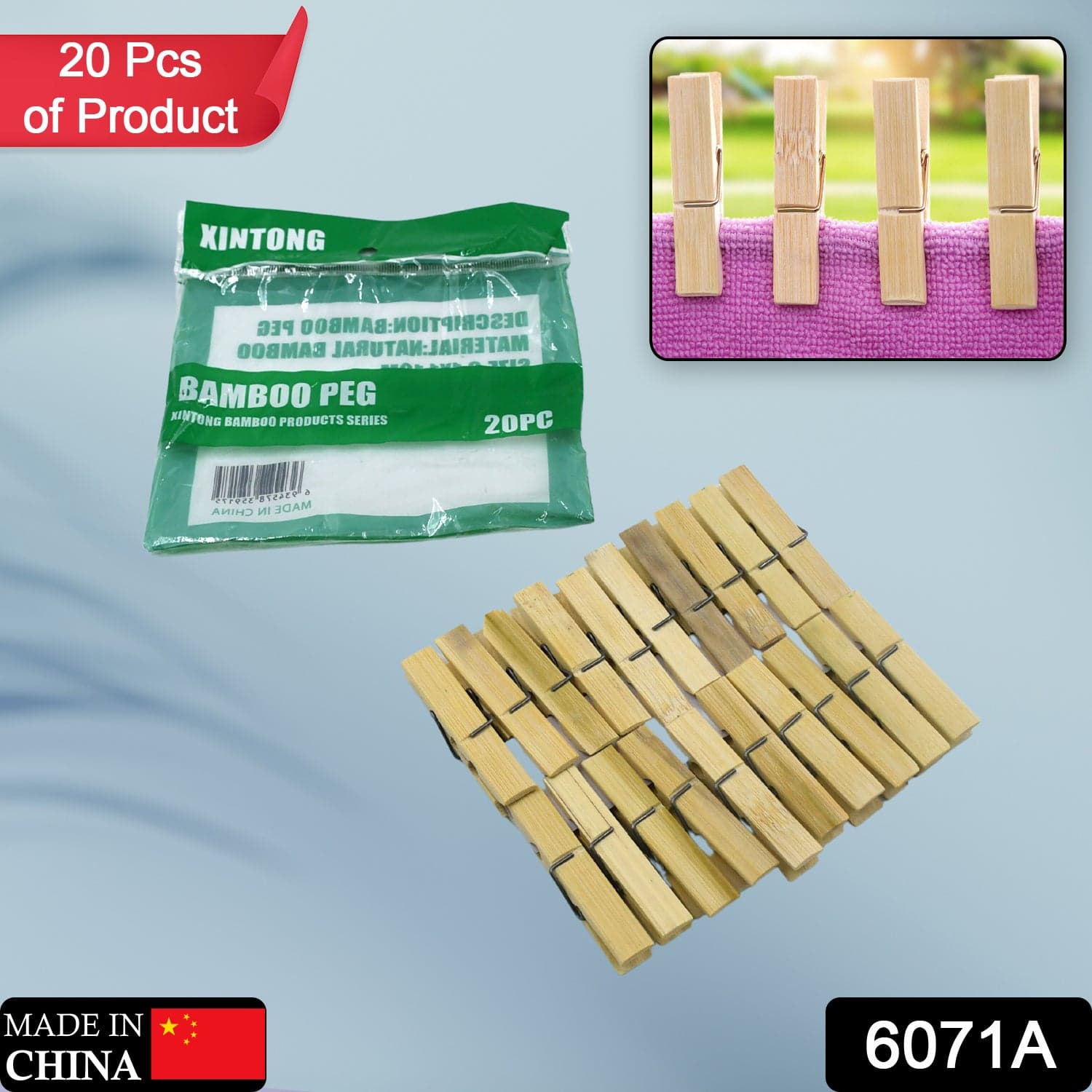 Multipurpose Wooden Heavy Clips of Clothespins, Craft Clips for Arts & Crafts (20 Pieces) thumbnail 2