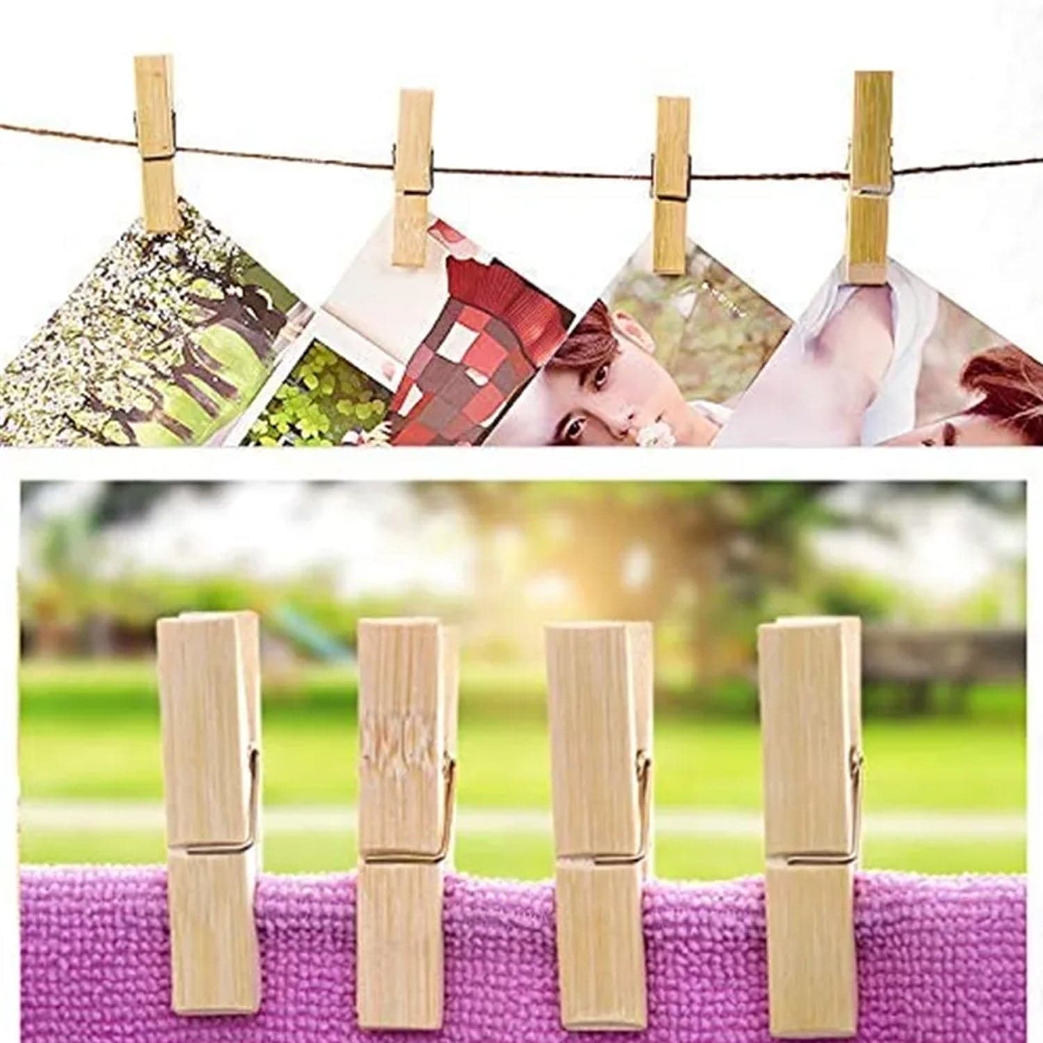Multipurpose Wooden Heavy Clips of Clothespins, Craft Clips for Arts & Crafts (20 Pieces) thumbnail 4