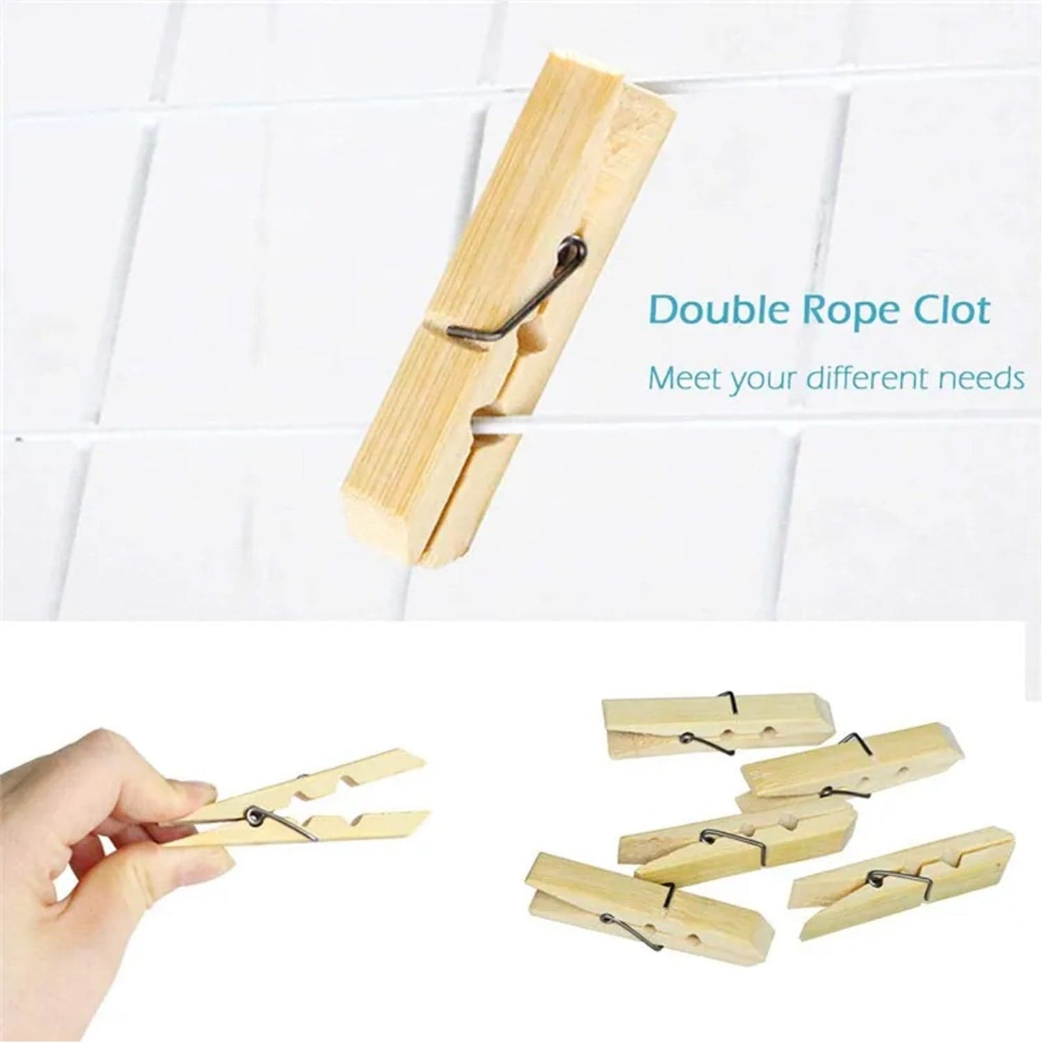 Multipurpose Wooden Heavy Clips of Clothespins, Craft Clips for Arts & Crafts (20 Pieces) thumbnail 5