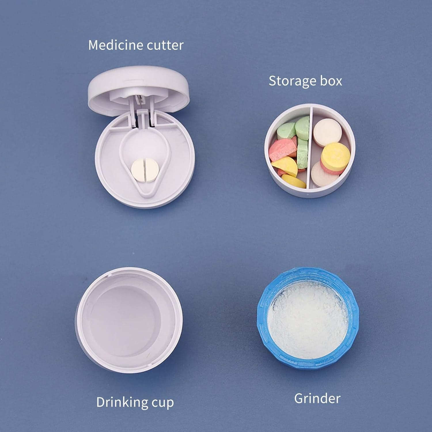 4-in-1 Medicine Cutter, Crusher, Storage Box for Pills thumbnail 8