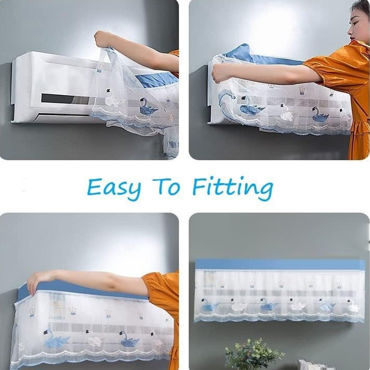 Folding Split AC Dust Cover of Washable, Dustproof (1 Pc, approx 1 Ton) thumbnail 7