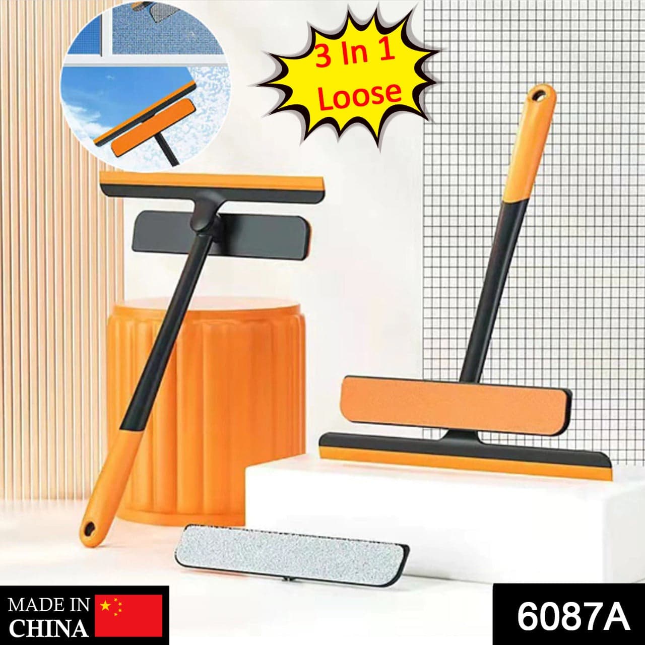 Plastic 3 In 1 Rotatable Double Side Design Cleaning Brush Glass Wiper For Glass Window ID-6087a thumbnail 2
