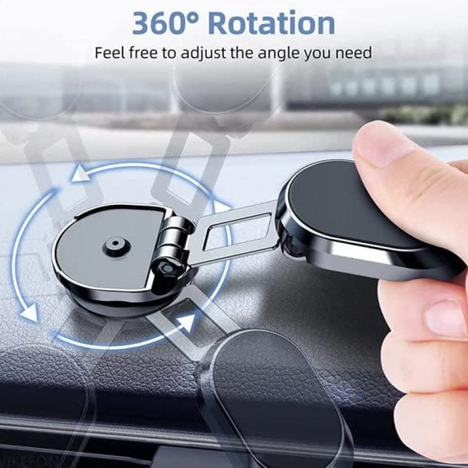 360° Rotating Magnetic Car Phone Holder in Metal (1 Pc, Folding) thumbnail 9
