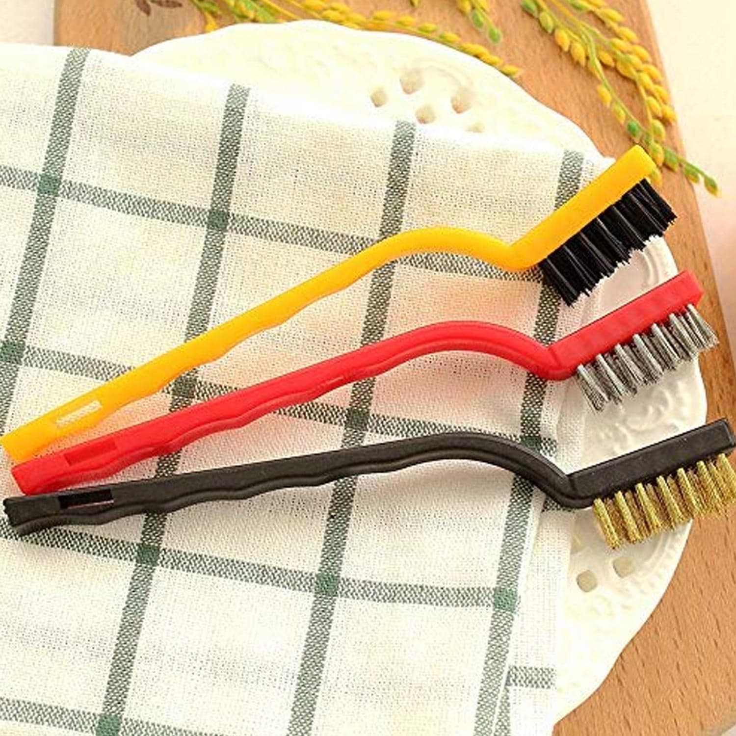 Mini Wire Brush Set - Brass, Nylon, Steel for Cleaning & Rust Removal (3 Pcs Set) thumbnail 6