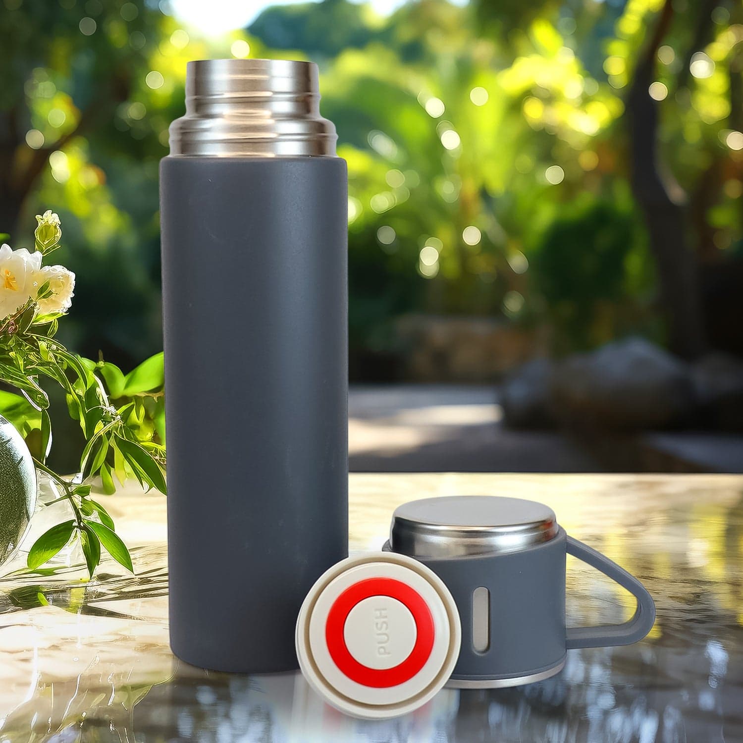 Stainless Steel Double Wall Insulated Flask Bottle With Cup (500ml Approx) thumbnail 6