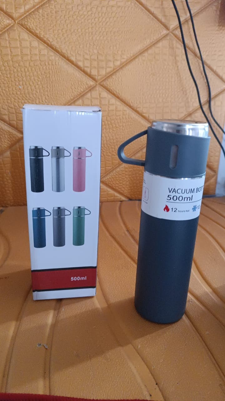 Stainless Steel Double Wall Insulated Flask Bottle With Cup (500ml Approx) thumbnail 7