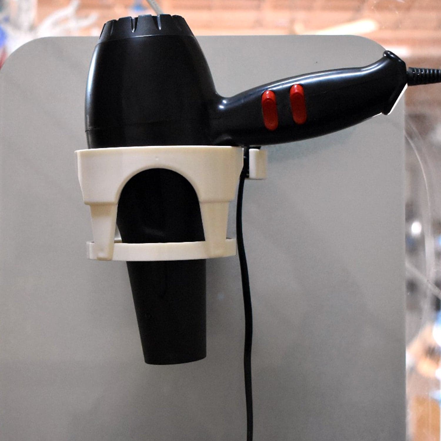 Hair Dryer Holder with Suction - Wall-Mount Bathroom Organizer for Women & Girls thumbnail 7