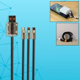 3 in 1 Multi Super Fast Charging Cable (1 Pc / 2 Mtr.)