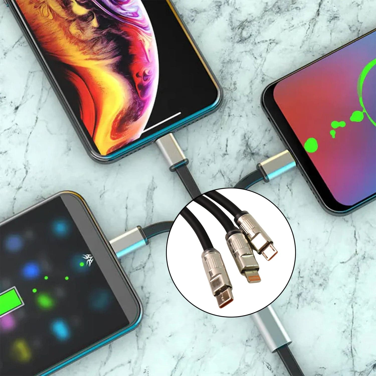3 in 1 Multi Super Fast Charging Cable (1 Pc / 2 Mtr.) thumbnail 3