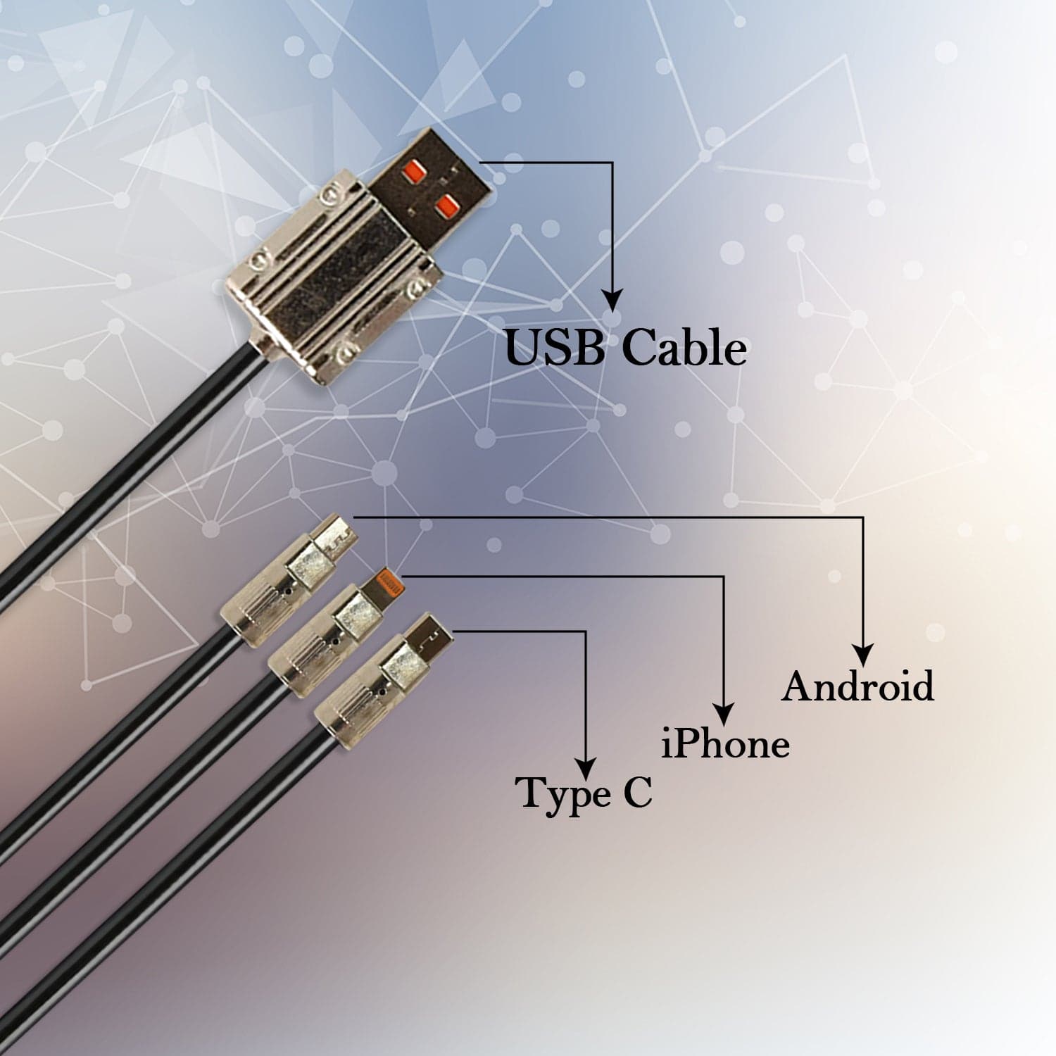 3 in 1 Multi Super Fast Charging Cable (1 Pc / 2 Mtr.) thumbnail 4
