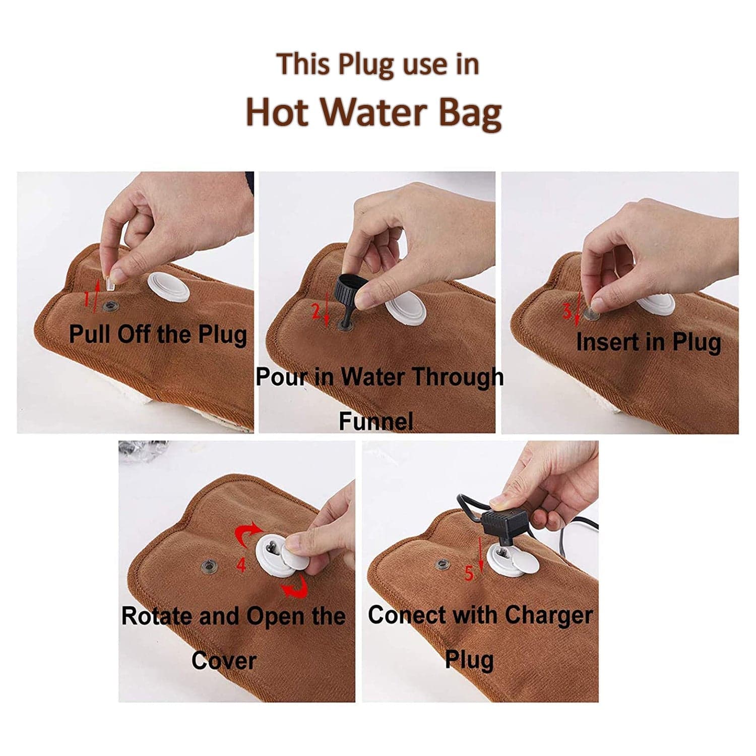 5 Pc Hot Water Bag in Water Stopper used as a stopper while injecting nails on walls etc. thumbnail 7