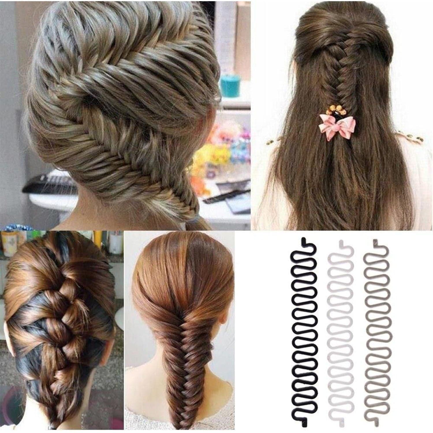 Fishbone Bun Maker Widely Used By Women'S For Making Their Hair Looks Like A Fish Tail And All And It Used In Many Kinds Of Places Like Household thumbnail 3