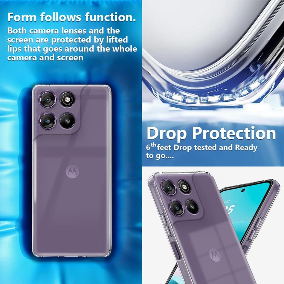 Shockproof Crystar Clear Back Case Cover For Motorola G67 Power 5G / Motorola G57 Power 5G | Transparent Back Cover | Raised Bumps For Camera & Screen Protection thumbnail 7